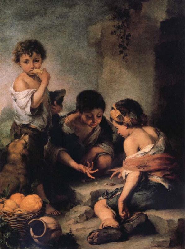 Bartolome Esteban Murillo Young Boys Playing Dice oil painting picture